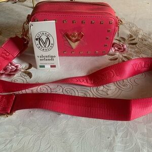 NWT Valentino Orlandi Vibrant Pink Crossbody Bag